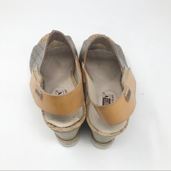 Pikolinos Bali Metallic Wedge Laser Cut Leather Open Toe Sandals Shoes 40 9.5 - Picture 6 of 15